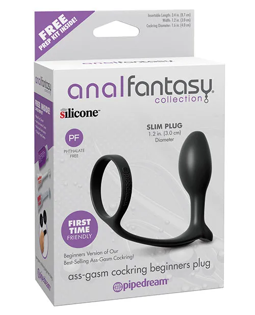 Anal Pipedream Products Anal Fantasy AssGasm Cockring Beginners Plug Black