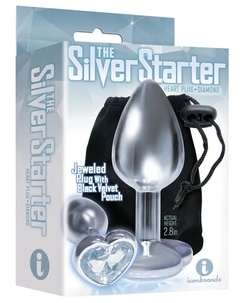 Anal The 9s The Silver Starter Bejeweled Heart Stainless Steel Plug Icon Brands INC Anal The 9s The Silver Starter Bejeweled Heart Stainless Steel Plug Icon Brands INC