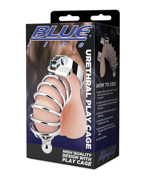 Blue Line Urethral Play Cage Silver Electric Eel INC Male Sex Toys Blue Line Urethral Play Cage Silver Electric Eel INC Male Sex Toys
