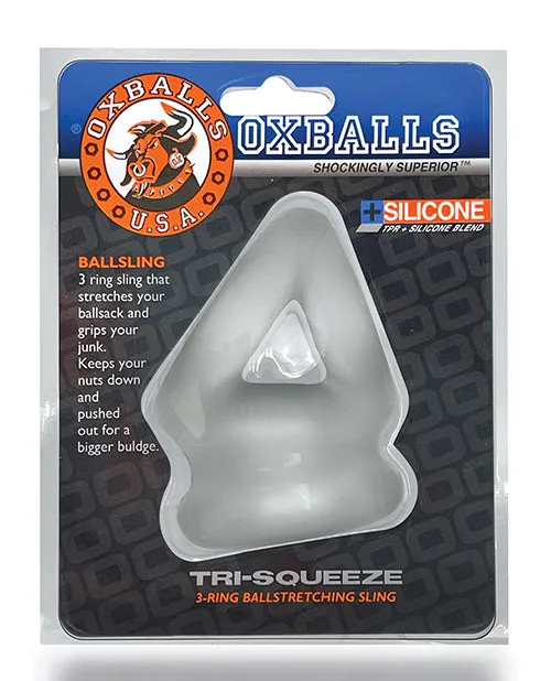 Blue Ox Designs LLCDba Oxballs Dildos Oxballs Tri Squeeze Cocksling Ballstretcher Clear Ice