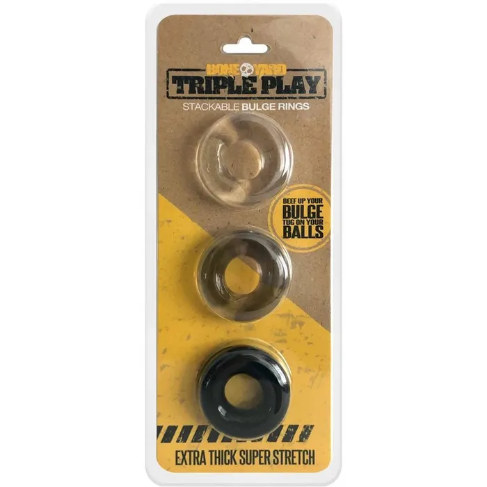 Boneyard Triple Play Cock Rings C1 Releasing Dildos