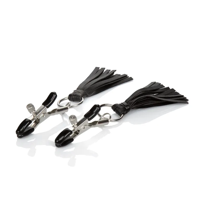 California Exotic Couples Nipple Play Playful Tassels Nipple Clamps Black