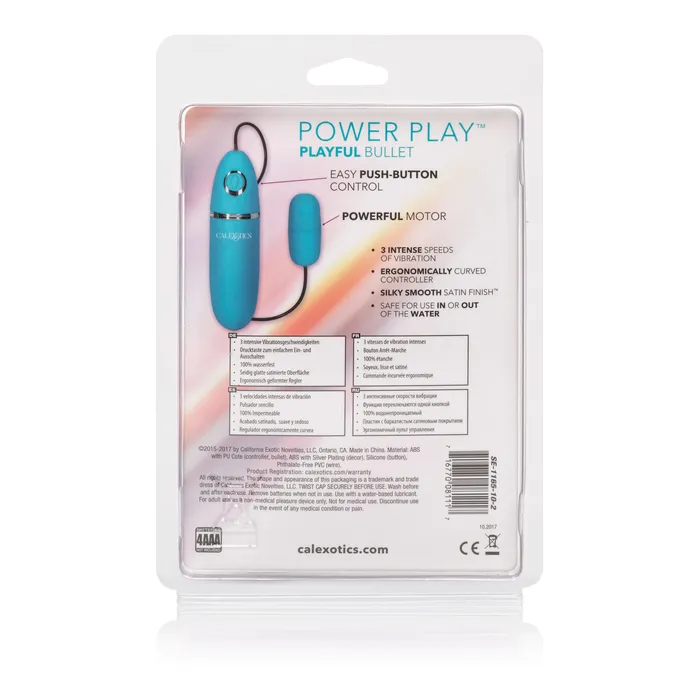 California Exotic Vibrators Power Play Playful Bullet Blue
