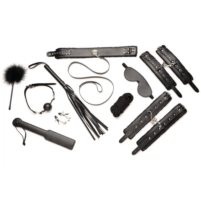 Couples XR Brands Master Series Hook Up 10 Piece Plush Bondage Set Couples XR Brands Master Series Hook Up 10 Piece Plush Bondage Set