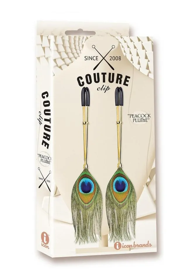 Couture Clips Nipple Clitoral Toys Couture Clips Peacock Plume Nipple Clamp