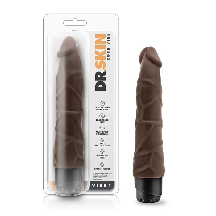 Dildos Blush Novelties Dr Skin Cock Vibe 1 9 Inch Vibrating Cock Chocolate