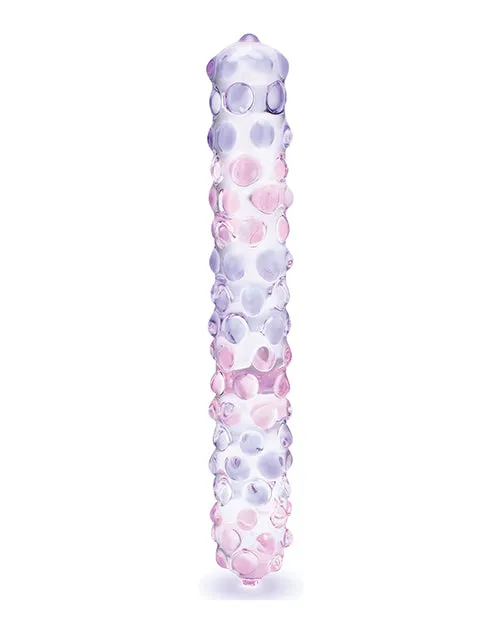 Dildos Electric Eel INC Glas 9 Purple Rose Nubby Glass Dildo PurplePink