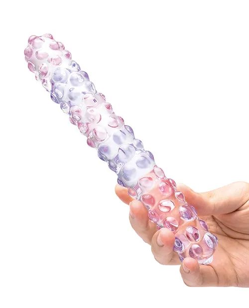 Dildos Electric Eel INC Glas 9 Purple Rose Nubby Glass Dildo PurplePink