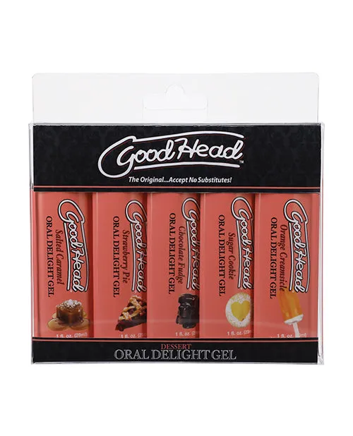 Doc Johnson Enhancers GoodHead Dessert Oral Delight Gel Asst Flavors Pack of 5 Doc Johnson Enhancers GoodHead Dessert Oral Delight Gel Asst Flavors Pack of 5