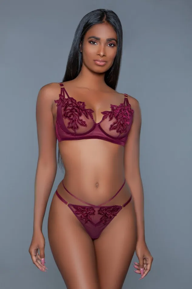 Evangeline Set Lingerie Magenta Caeneus Anal