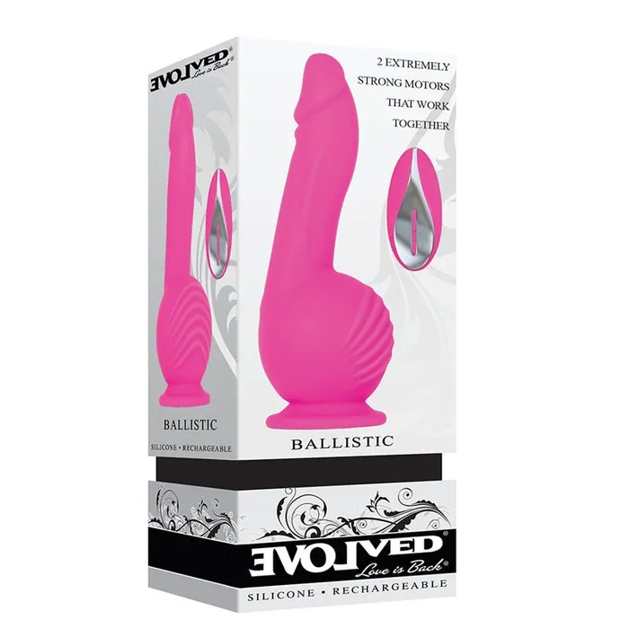 Evolved Dildos Evolved Ballistic Pink 19 cm USB Rechargeable Vibrating Dong with Balls Motor Remote Evolved Dildos Evolved Ballistic Pink 19 cm USB Rechargeable Vibrating Dong with Balls Motor Remote