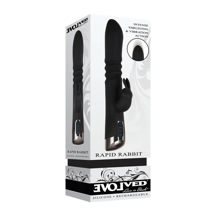 Evolved Rapid Rabbit 254 cm USB Rechargeable Thrusting Rabbit Vibrator Evolved Vibrators Evolved Rapid Rabbit 254 cm USB Rechargeable Thrusting Rabbit Vibrator Evolved Vibrators