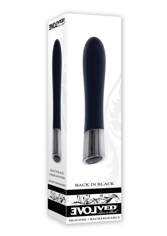 Female Sex Toys Back In Black Rechargeable Silicone Bullet Evolved