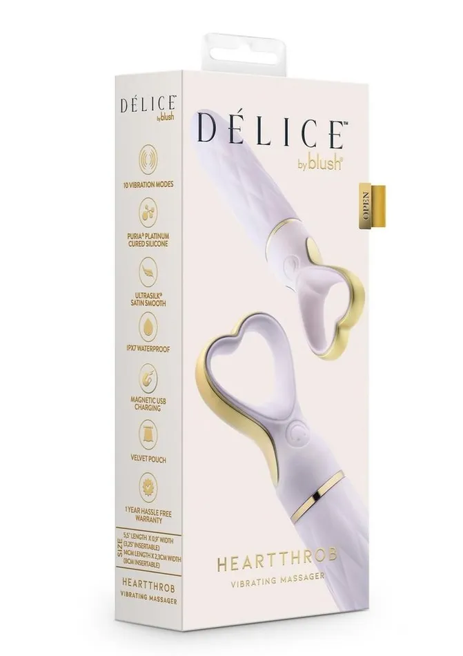 Female Sex Toys Delice Delice Heartthrob Rechargeable Silicone Vibrator Lavender Love