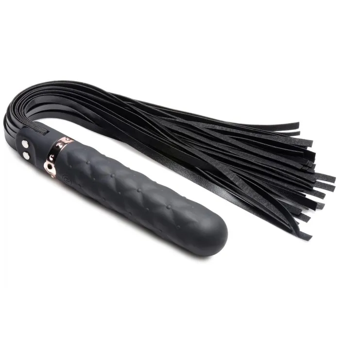 Female Sex Toys Lime Prometheus VibraLasher 9X Vibrating Silicone Dildo Flogger