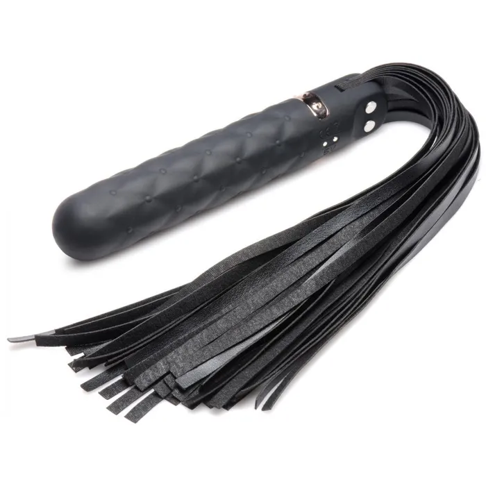 Female Sex Toys Lime Prometheus VibraLasher 9X Vibrating Silicone Dildo Flogger