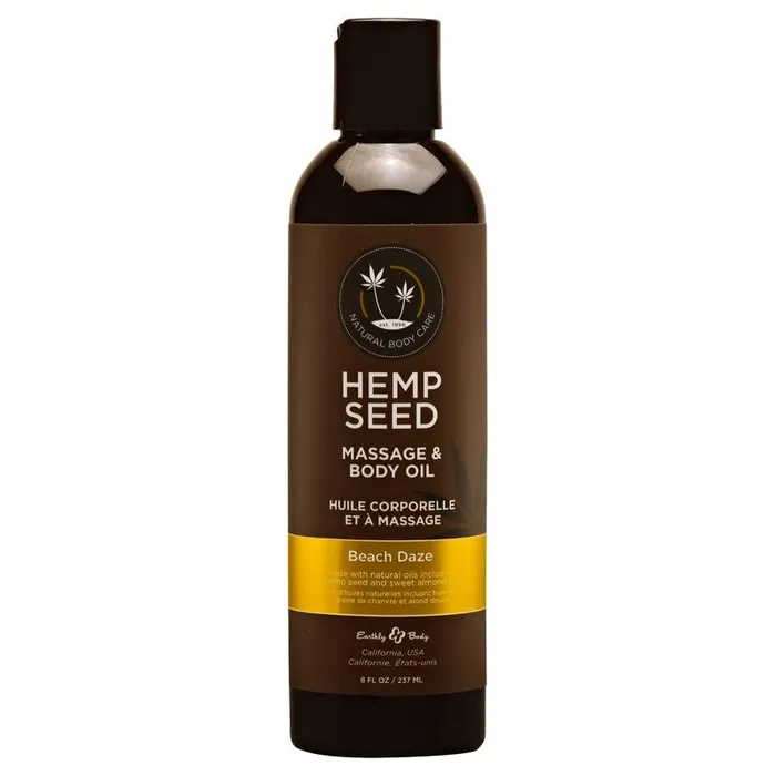 Hemp Seed Massage Body Oil Beach Daze Coconut Pineapple Scented 237 ml Bottle Earthly Body Couples Hemp Seed Massage Body Oil Beach Daze Coconut Pineapple Scented 237 ml Bottle Earthly Body Couples