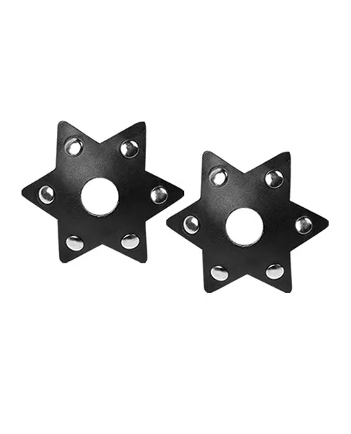 Hott Products Restraints Nipplicious Starstruck Leather Pasties wStuds Nipple Hole Black Hott Products Restraints Nipplicious Starstruck Leather Pasties wStuds Nipple Hole Black