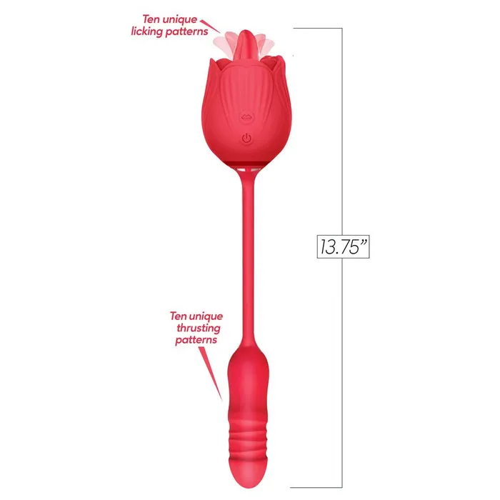 Icon Brands Vibrators Wild Rose Lick Thrust Red USB Rechargeable Air Pulse Stimulator and Vibrator Icon Brands Vibrators Wild Rose Lick Thrust Red USB Rechargeable Air Pulse Stimulator and Vibrator