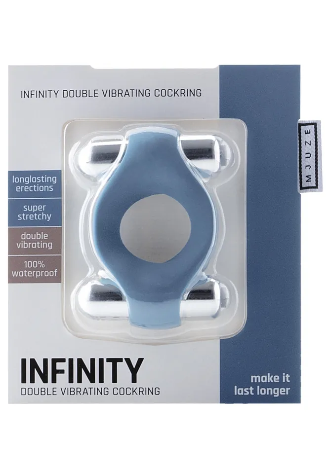 Infinity Double Vibrating Cockring Blue Shots Mjuze Vibrators