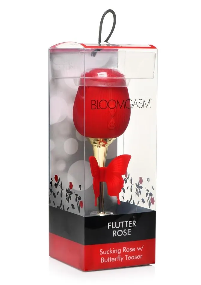Inmi Bloomgasm Flutter Rose Rechargeable Silicone Sucking Rose with Butterfly Teaser Bloomgasm Female Sex Toys