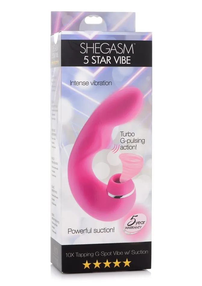 Inmi Shegasm 5 Star Tapping Silicone Rechargeable GSpot Vibrator with Suction SHEGASM Female Sex Toys
