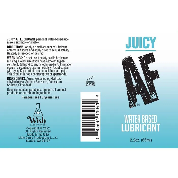 Lubricants Juicy AF Water Based Lubricant 59 ml Water Based Lubricant 59 ml Bottle Little Genie Lubricants Juicy AF Water Based Lubricant 59 ml Water Based Lubricant 59 ml Bottle Little Genie