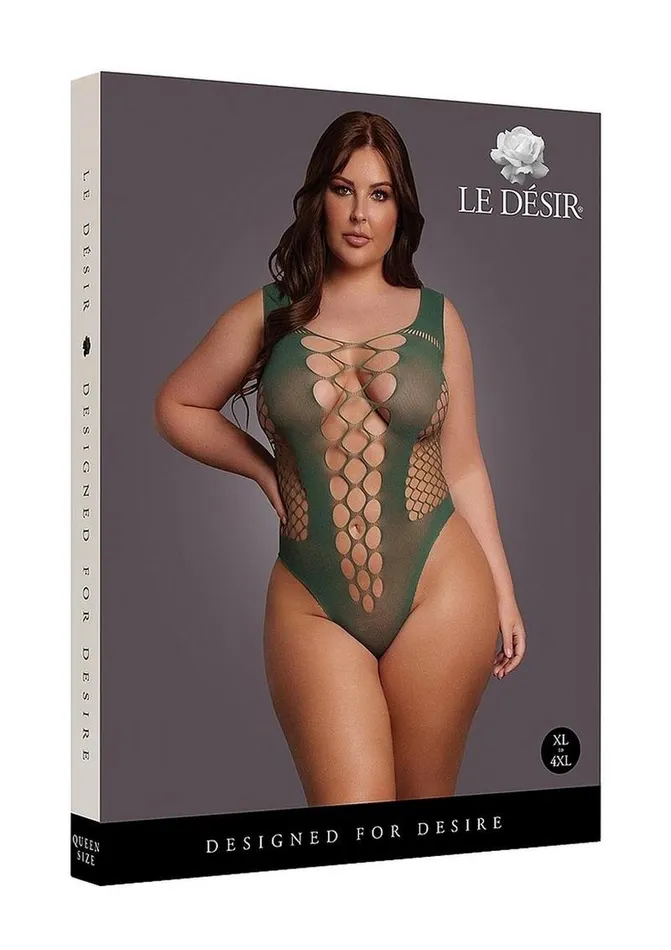 Male Sex Toys Le Desir VNeck Teddy with Opaque Panels Le Desir