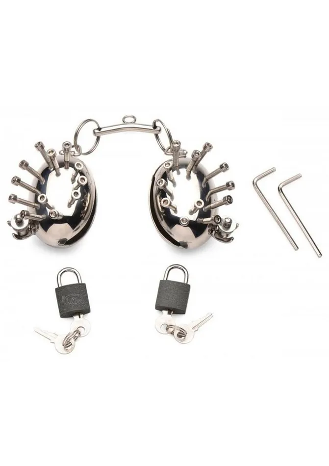 Male Sex Toys Master Series Master Series Scrotum Egg Shells with Spikes Stainless Male Sex Toys Master Series Master Series Scrotum Egg Shells with Spikes Stainless