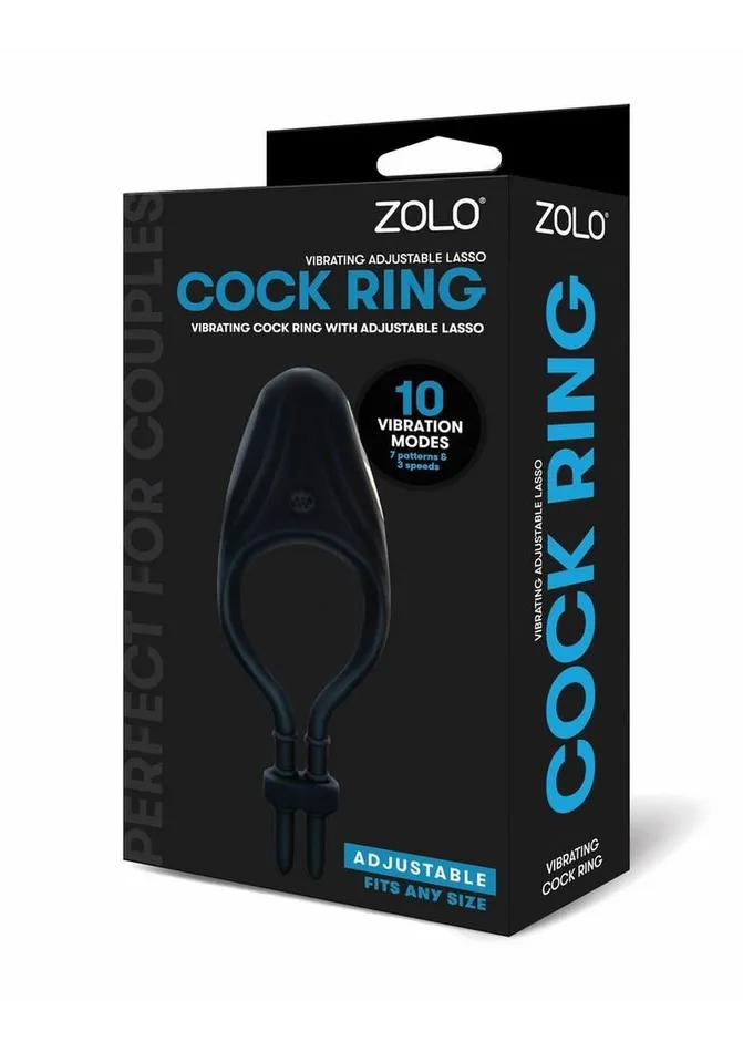 Male Sex Toys Zolo ZOLO Vibrating Adjustable Silicone Rechargeable Lasso Cock Ring