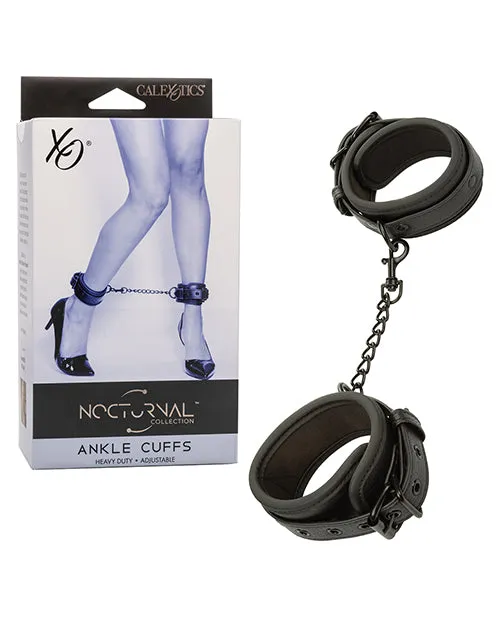 Nocturnal Collection Adjustable Ankle Cuffs Black California Exotic Novelties Anal