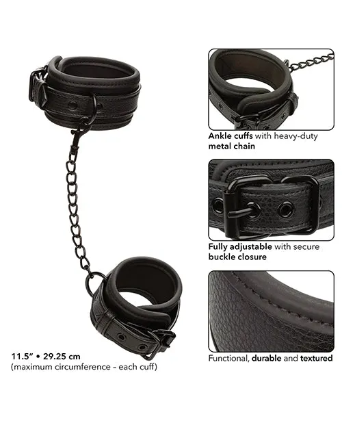Nocturnal Collection Adjustable Ankle Cuffs Black California Exotic Novelties Anal
