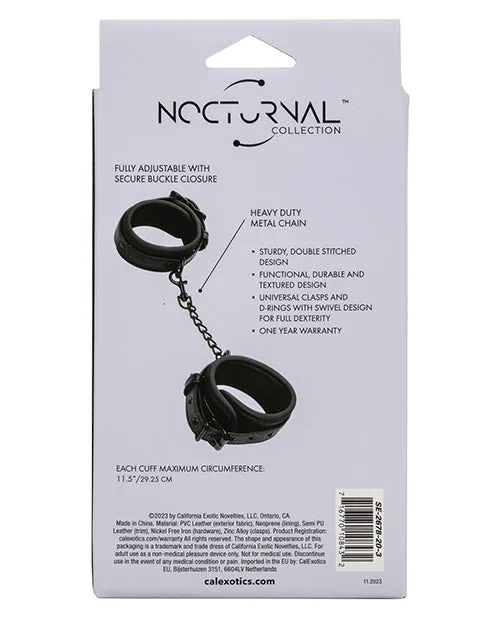 Nocturnal Collection Adjustable Ankle Cuffs Black California Exotic Novelties Anal