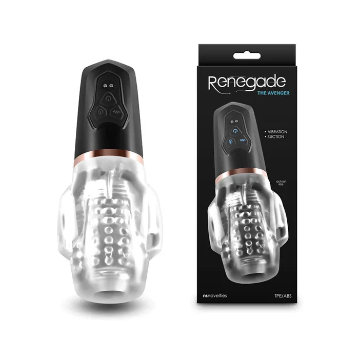 NS Novelties Male Sex Toys Renegade Avenger ClearBlack USB Rechargeable Sucking Masturbator NS Novelties Male Sex Toys Renegade Avenger ClearBlack USB Rechargeable Sucking Masturbator