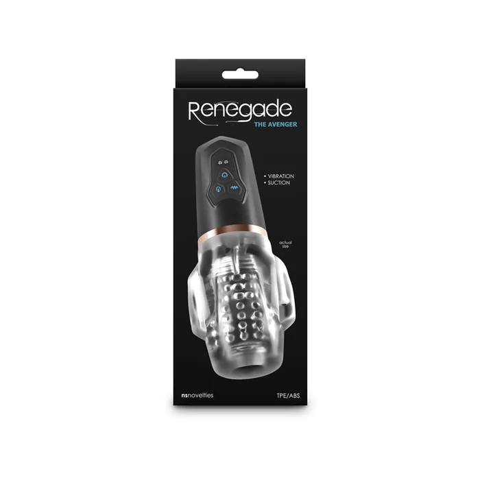 NS Novelties Male Sex Toys Renegade Avenger ClearBlack USB Rechargeable Sucking Masturbator NS Novelties Male Sex Toys Renegade Avenger ClearBlack USB Rechargeable Sucking Masturbator