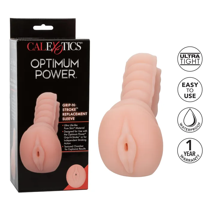 Optimum Power GripNStroke Replacement Sleeve Ivory California Exotic Male Sex Toys