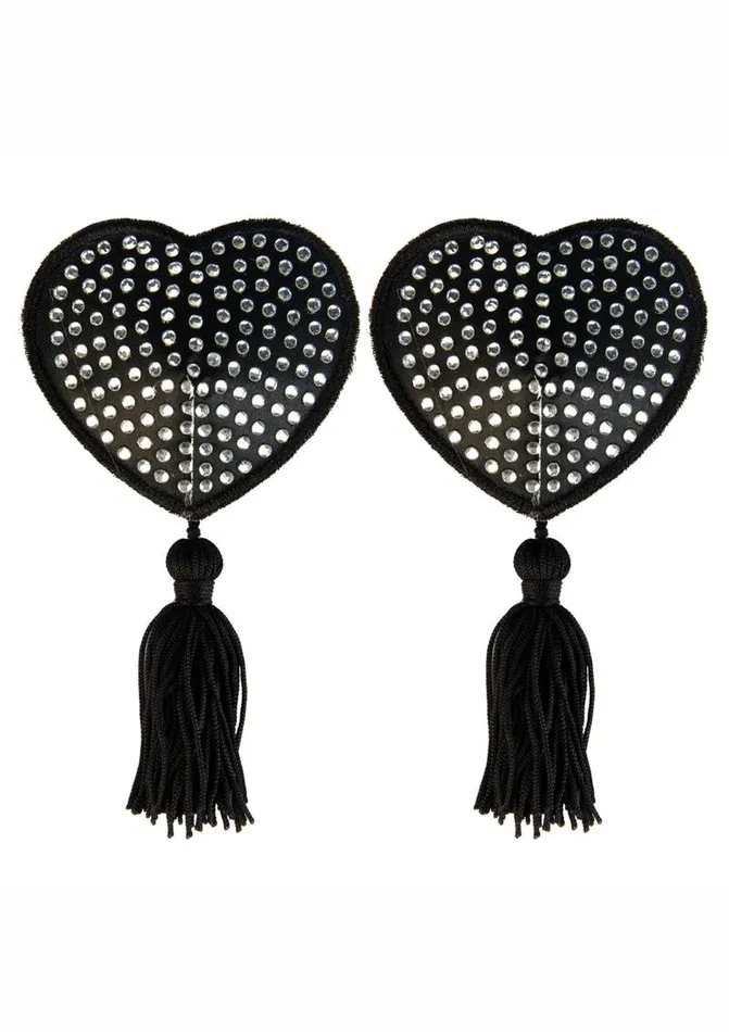 PEEKABOO Peekaboo Satin with Stone and Tassel Pasties Male Sex Toys