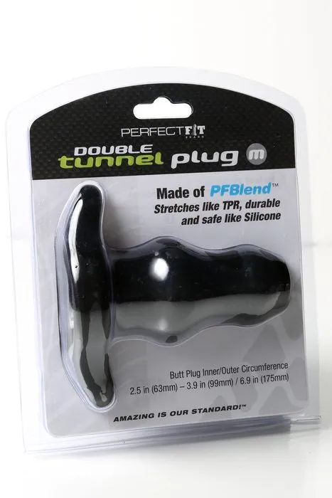 Perfect Fit Perfect Fit Double Tunnel Plug Black Medium Anal