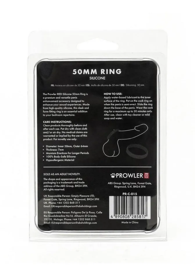 Prowler Red Silicone 50mm Cock Ring Prowler RED Male Sex Toys