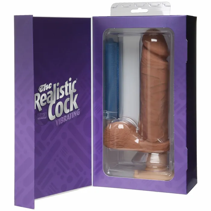 Realistic Cocks Dildos Realistic Cock UR3 Ultraskyn Vibrating 8 inch Brown