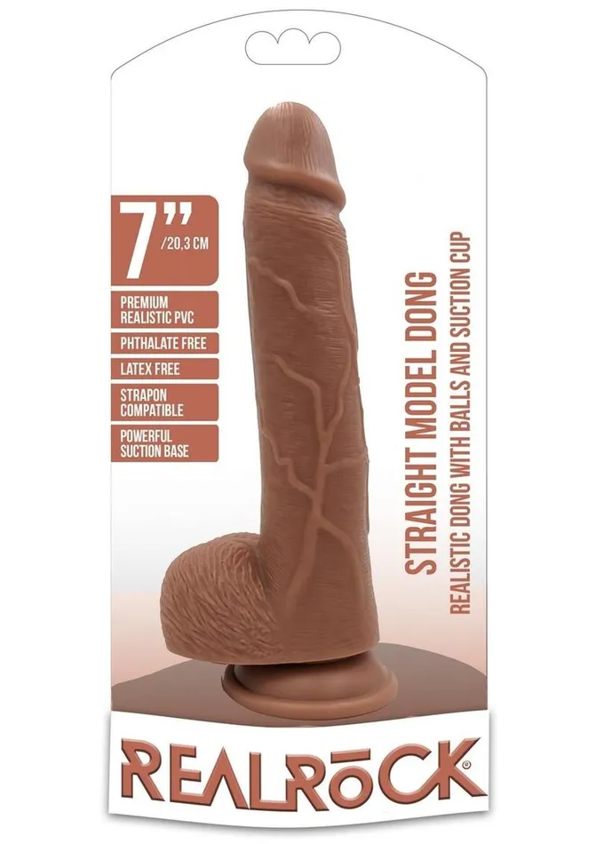Realrock Straight Realistic Dildo with Balls and Suction Cup Real Rock Female Sex Toys