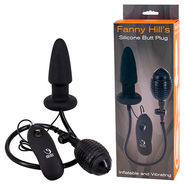 Seven Creations Anal Seven Creations Fanny Hills Black Silicone Inflatable Vibrating Butt Plug Seven Creations Anal Seven Creations Fanny Hills Black Silicone Inflatable Vibrating Butt Plug