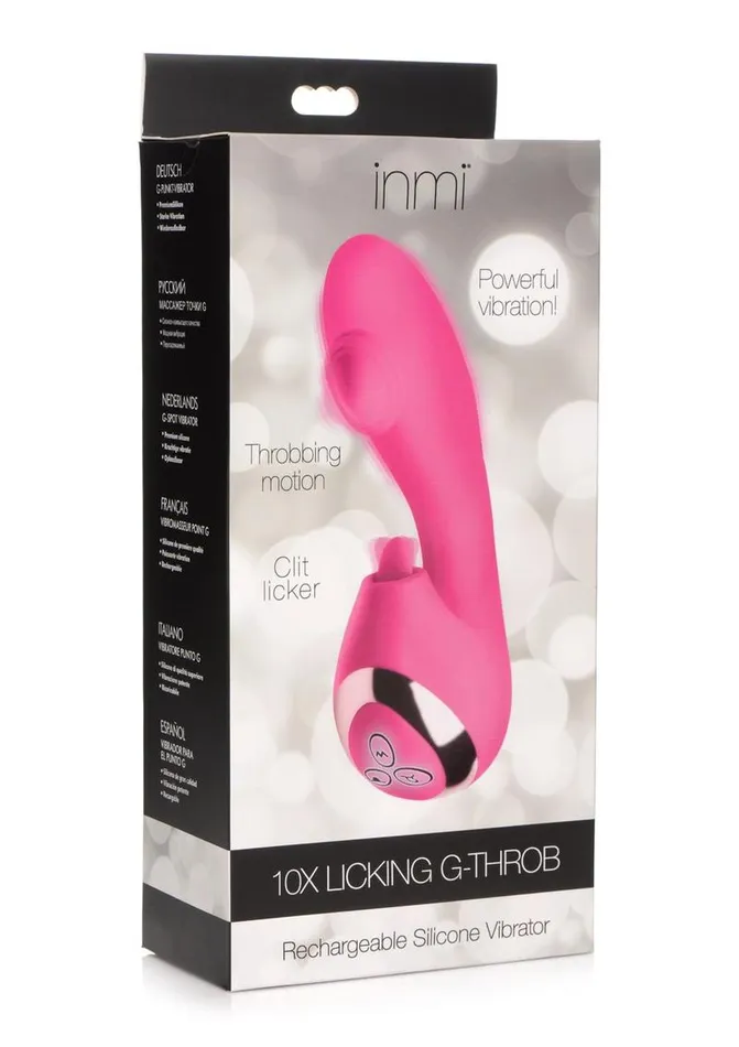 SHEGASM Female Sex Toys Inmi Shegasm Licking GThrob Rechargeable Silicone Rabbit Vibrator