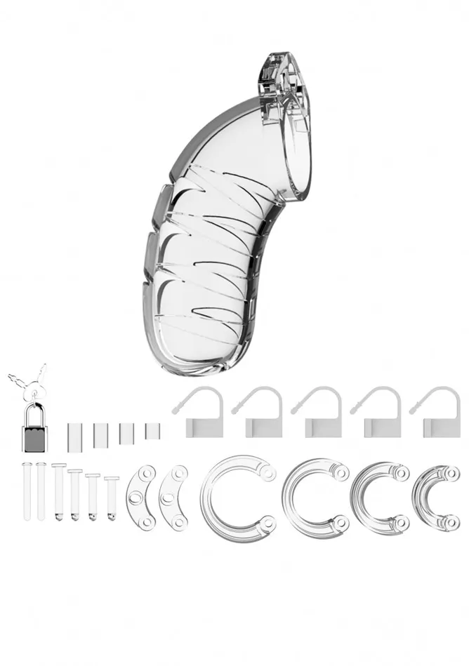 Shots ManCage Male Sex Toys Model 04 Chastity 45 Cock Cage Transparent