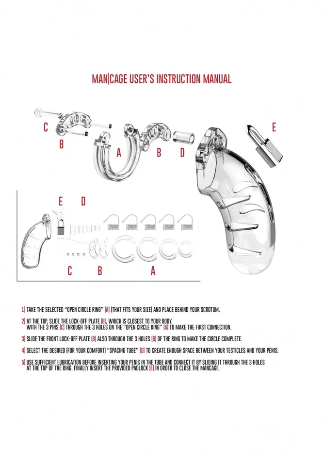 Shots ManCage Male Sex Toys Model 04 Chastity 45 Cock Cage Transparent