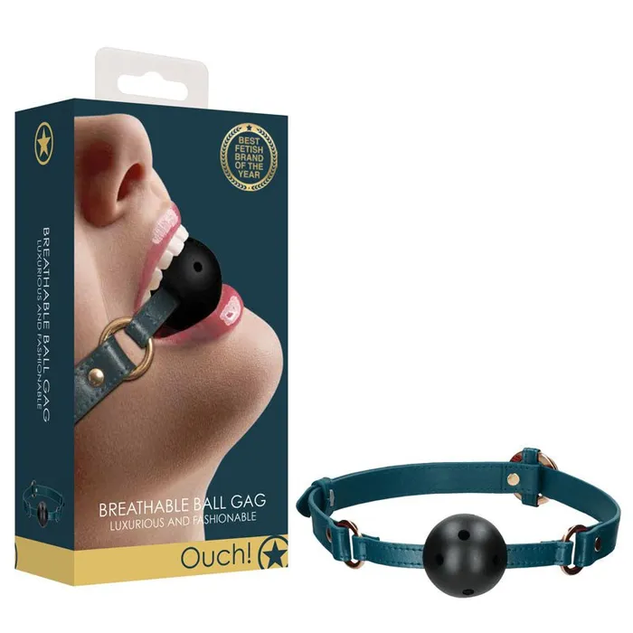 Shots Toys Couples OUCH Halo Green Breathable Ball Gag