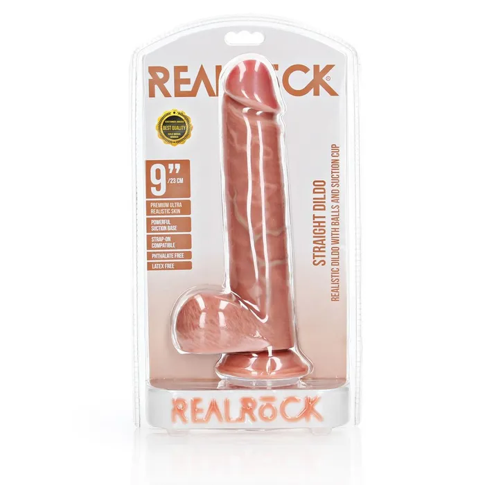 Shots Toys Female Sex Toys REALROCK Straight Realistic Dildo with Balls 23 cm Flesh Shots Toys Female Sex Toys REALROCK Straight Realistic Dildo with Balls 23 cm Flesh