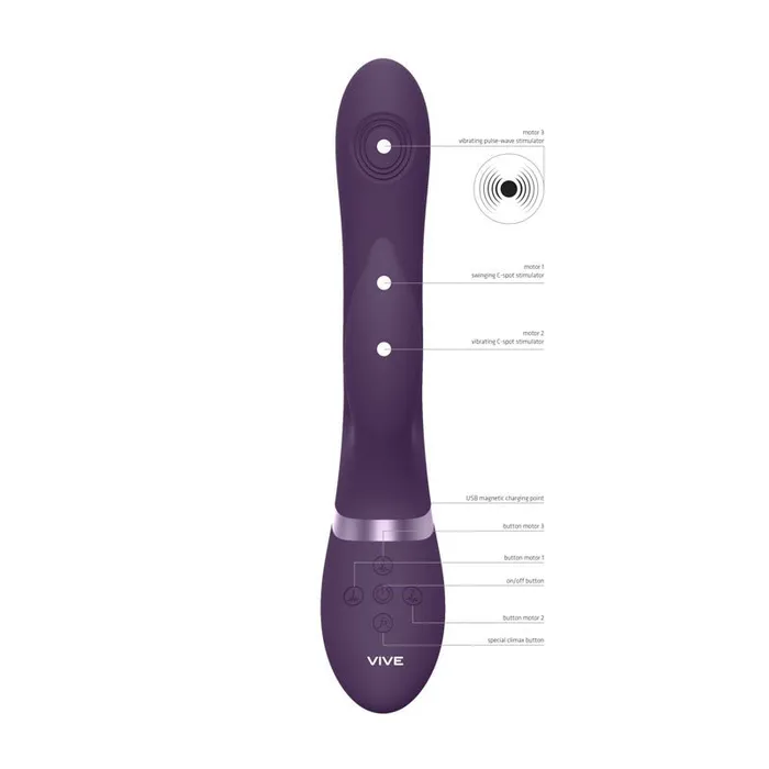 Shots Toys Vibrators VIVE Aimi Purple 223 cm USB Rechargeable Rabbit Vibrator Shots Toys Vibrators VIVE Aimi Purple 223 cm USB Rechargeable Rabbit Vibrator