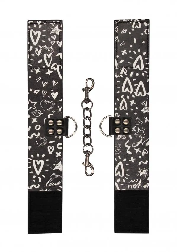 Shots Vibrators Printed Ankle Cuffs Love Street Art Fashion by Shots