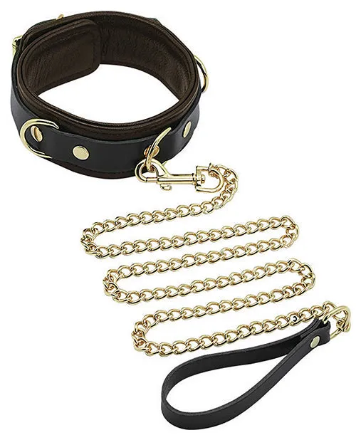 Spartacus Restraints Spartacus Collar Leash Brown Leather wGold Accent Hardware Spartacus Restraints Spartacus Collar Leash Brown Leather wGold Accent Hardware